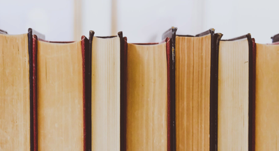 A photo of books on a shelf