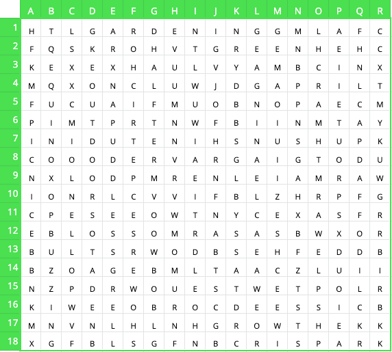 Wordsearch grid