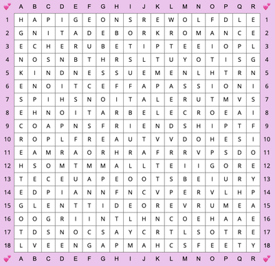 Word search base grid