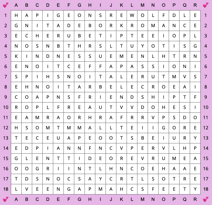 Word search base grid